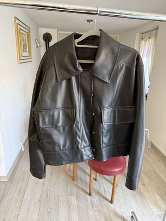 Blouson simili cuir noir taille xl