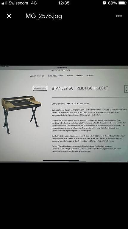 Lambert Scrivanie: Schreibtisch Stanley von Lambert – Usato da Baar venduto da LC2Sessel 2