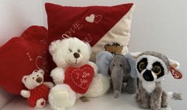 Plüschtiere & Kuschelkissen – 7-teiliges Set