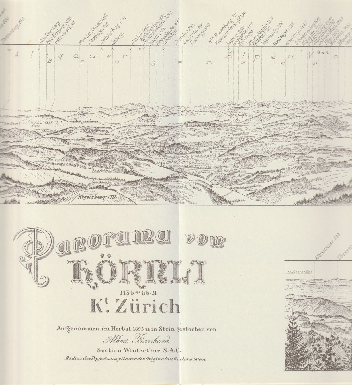 Landkarten & Atlanten: Panorama Hörnli 1896/1974 – Gebraucht aus Freienbach von Bhaltis 2