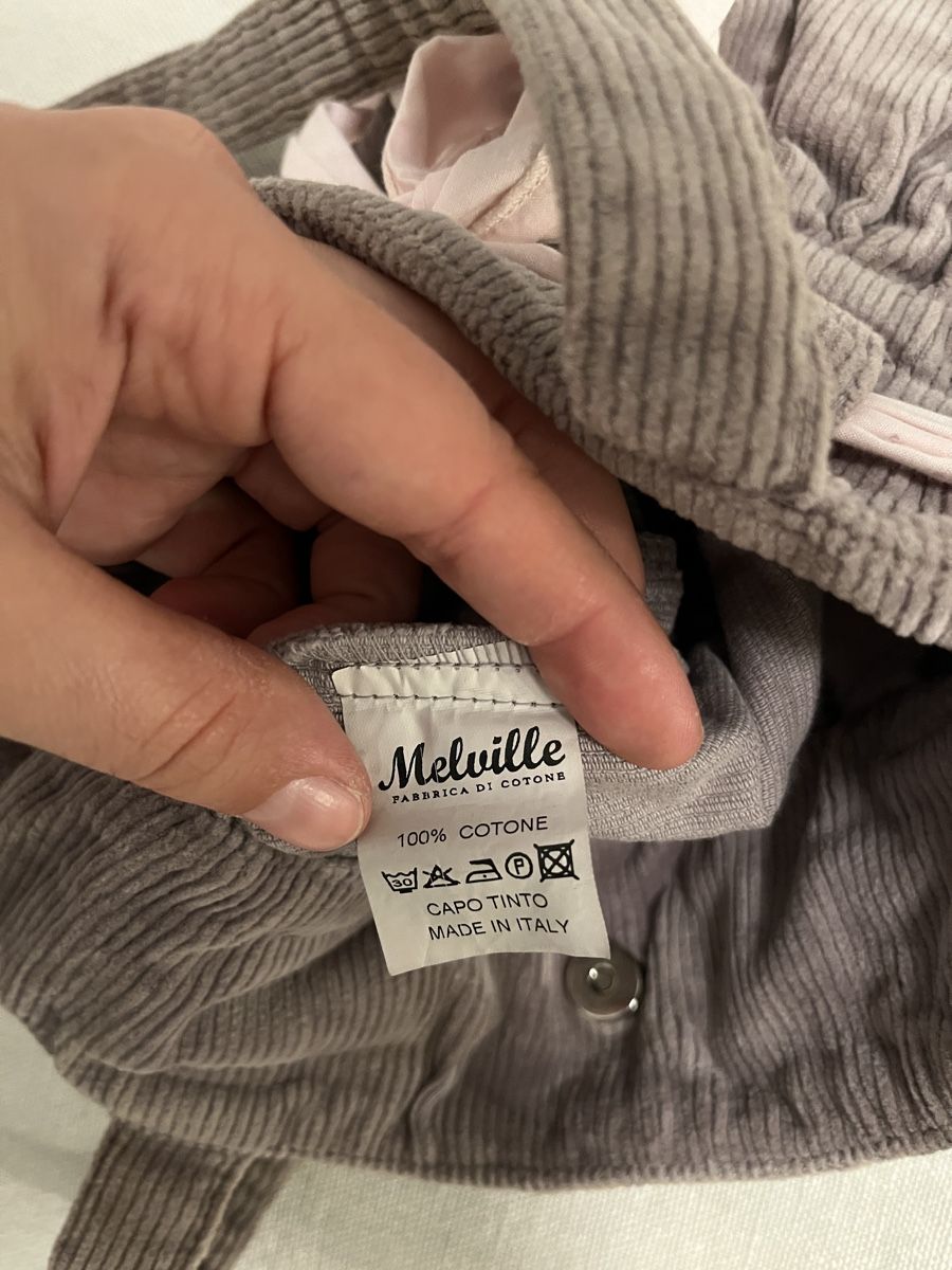 Brandy Melville Borse da donna: Borsa Brandy Melville a coste con fiocco grigio e rosa. – Nuovo (secondo la descrizione) da Mendrisio venduto da cost.del 3