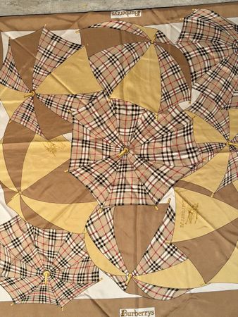Vintage Burberrys Silk Scarf Umbrella Pattern, Classic