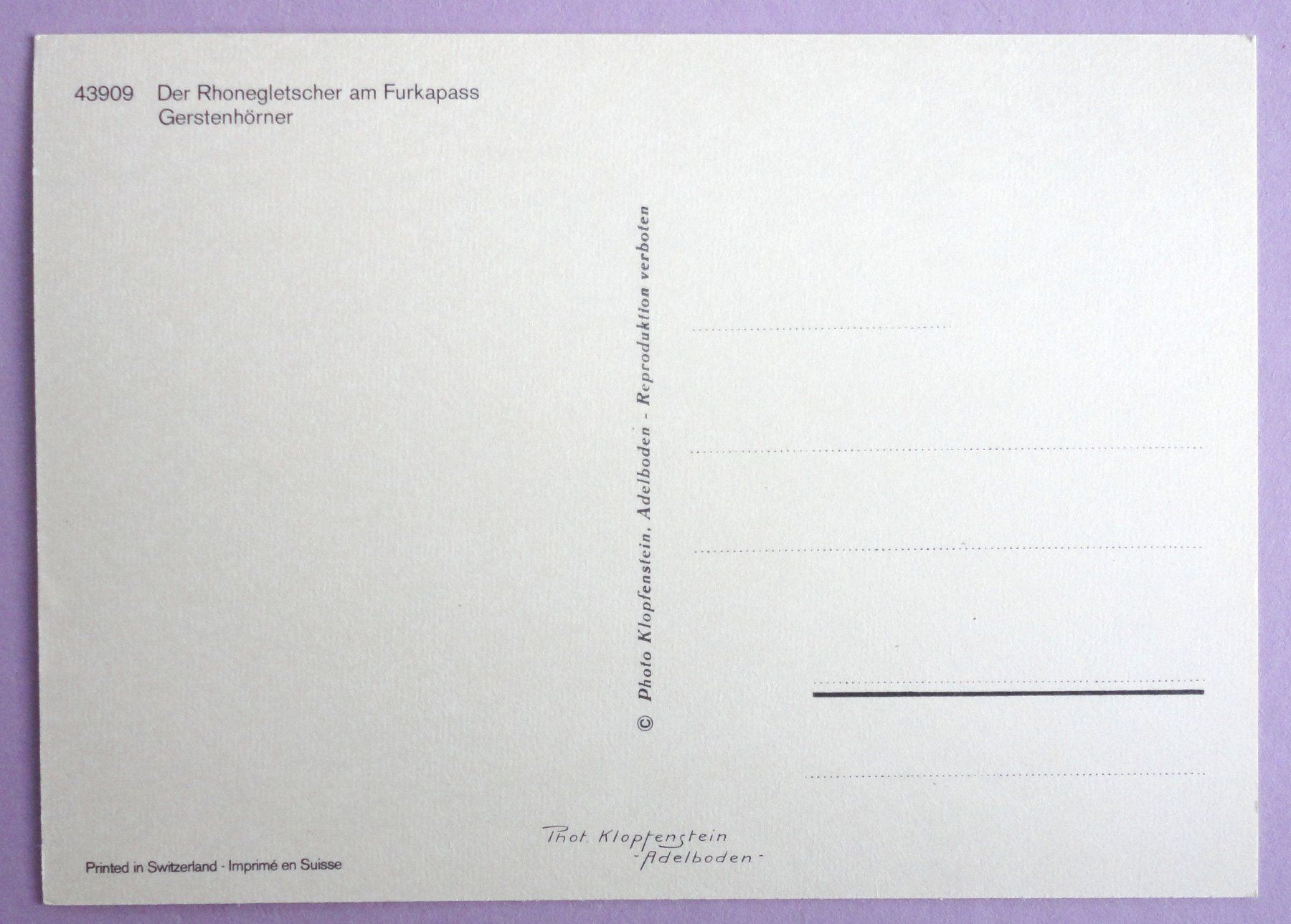Cartoline postali: Der Rhonegletscher am Furkapass – Usato da Fétigny venduto da Billy2miny 1