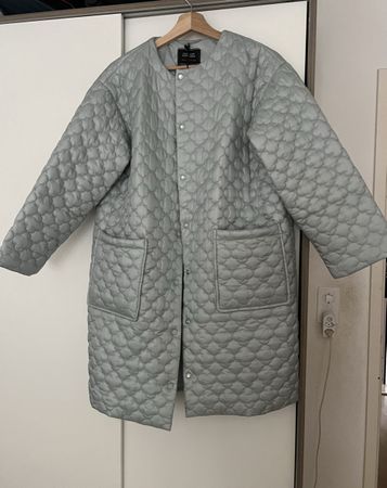 Light Blue Quilted Coat NEW  Size M-L- Elegant & Warm!