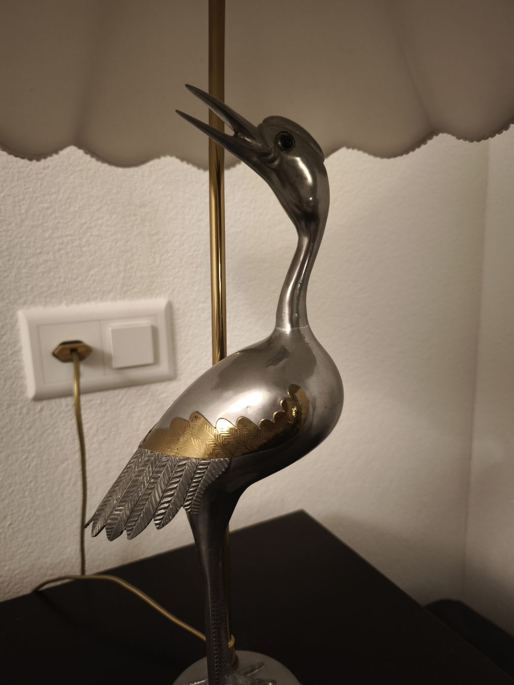 Lampade: Vintage Heron Chrome & Brass Table Lamp c.1970s – Usato da Oberrieden venduto da Beti85 1