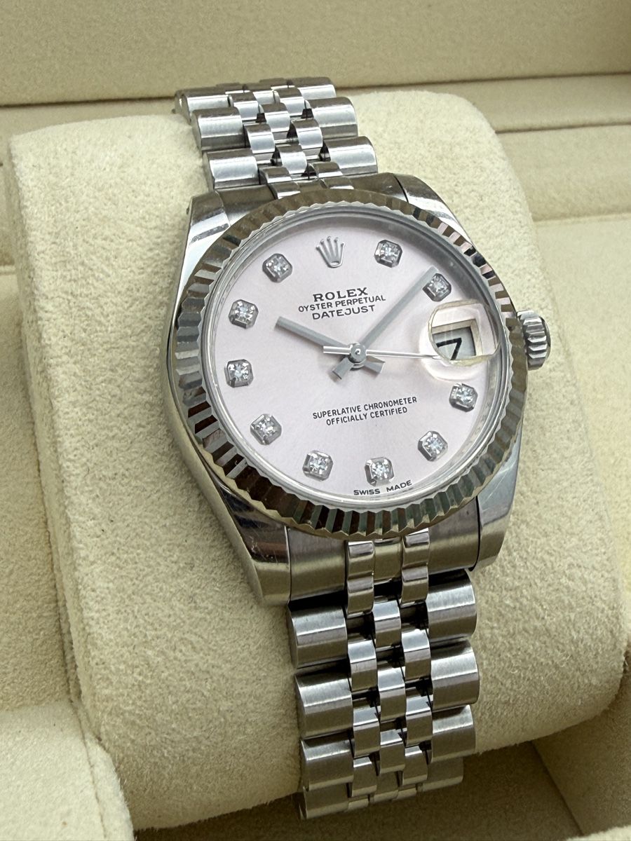 Rolex Orologi: Rolex Datejust 31 Pink Diamond dial Jubilee Fluted 2017 – Usato da Zürich venduto da watchdealer-24 2