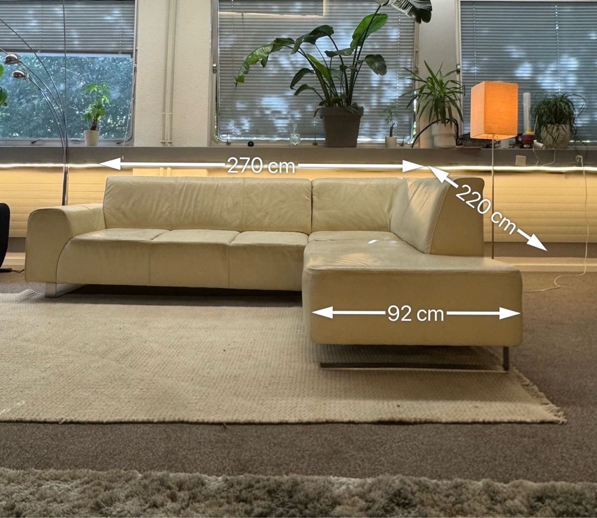 Sofas: Ecksofa aus Echtleder mit longchair creme – Gebraucht aus Fehraltorf von Sofalab.swiss 7
