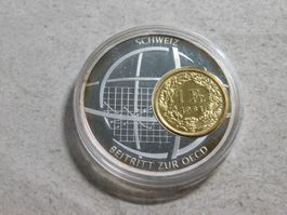 Medaille mit Silberfranken 1961 (vergoldet) - Beitritt OECD