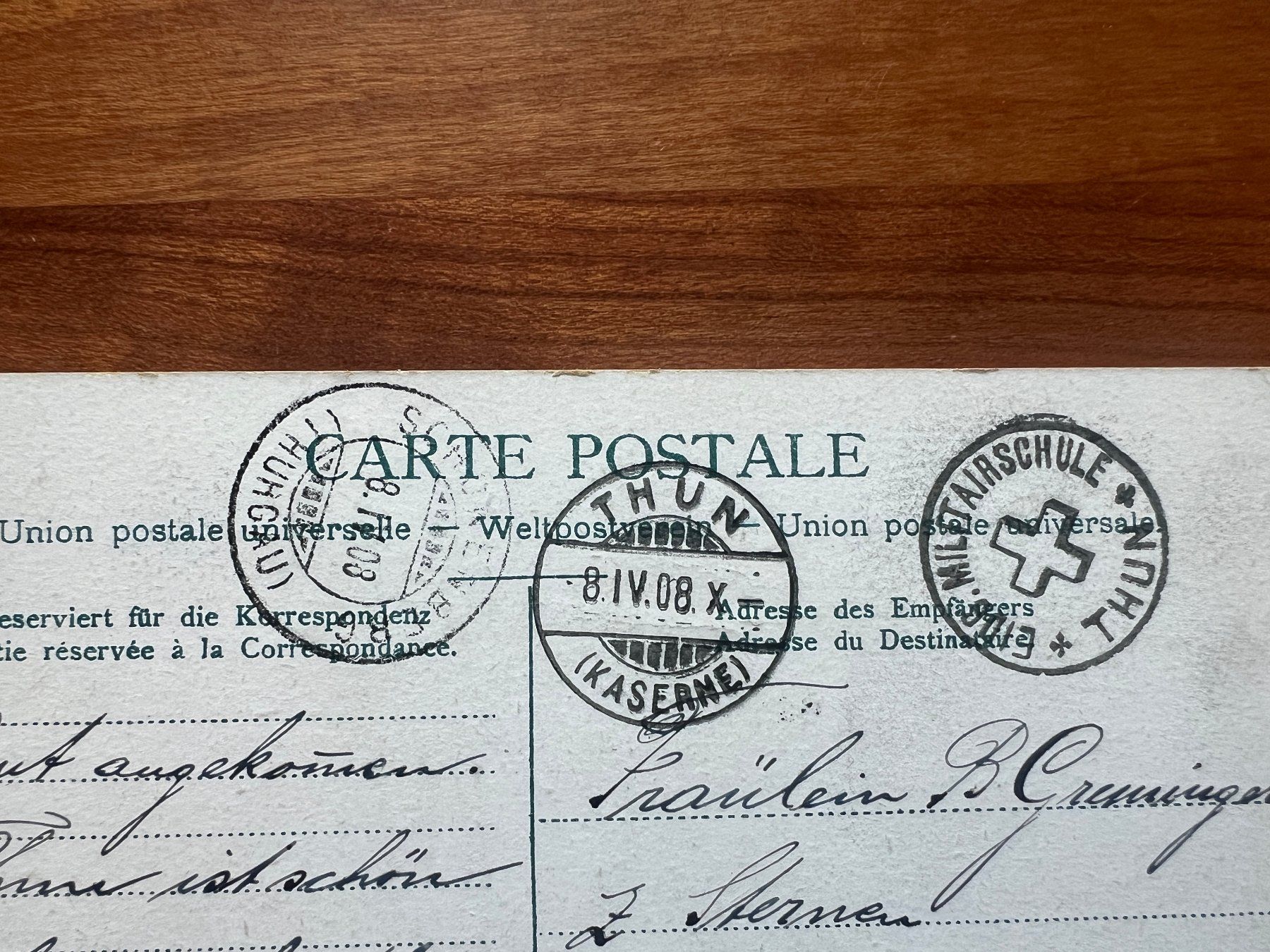 Cartoline postali: AK  1908 Thun Litho Militär  (G3033) – Usato da Hinwil venduto da Sidi4 1