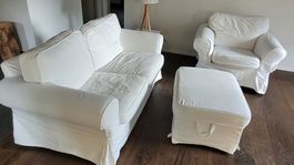 IKEA Ektorp: Sessel + 2er Sofa + Hocker