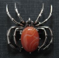 NEU: Edelstein Achat Spinnenbrosche Kette Anhänger Schmuck