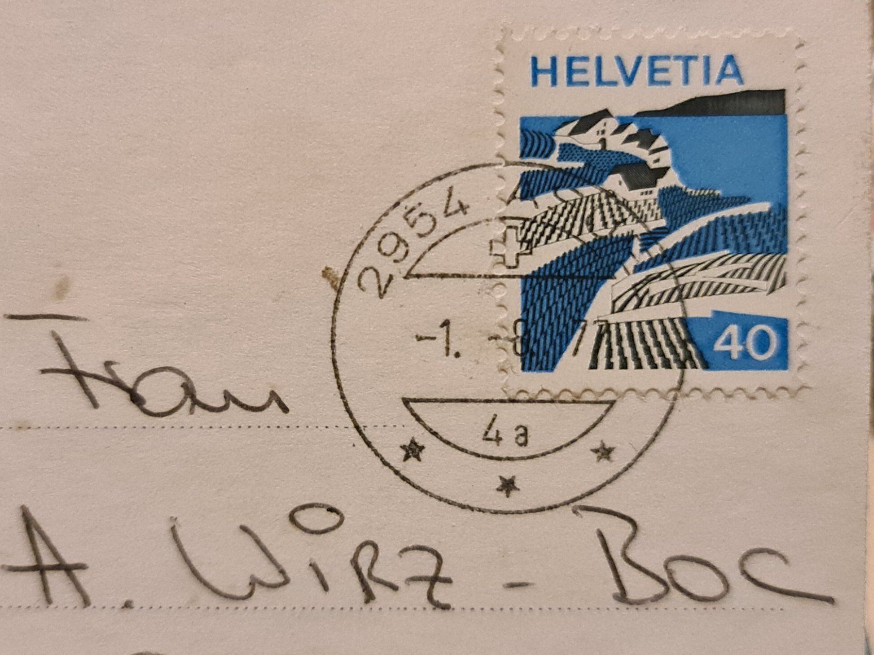 Ansichtskarten: Ansichtskarte Au Paturage Kuh 1977 – Gebraucht aus Dintikon von Vexi 1
