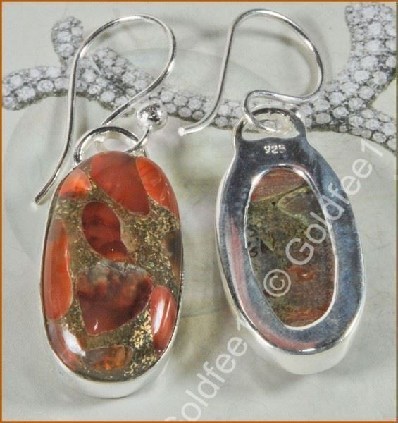 Orecchini pendenti & Orecchini a lobo: Karneol Kupfer Cabochon Ohrhänger 925 Silber – Nuovo e nell'imballaggio originale da Oberglatt ZH venduto da Goldfee1 2