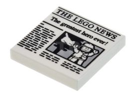 LEGO 6218212 Fliese 2 x 2 mit Zeitungsmuster "THE LEGO NEWS"