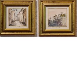2 Aquarelle "Carpineto-Romano" signiert