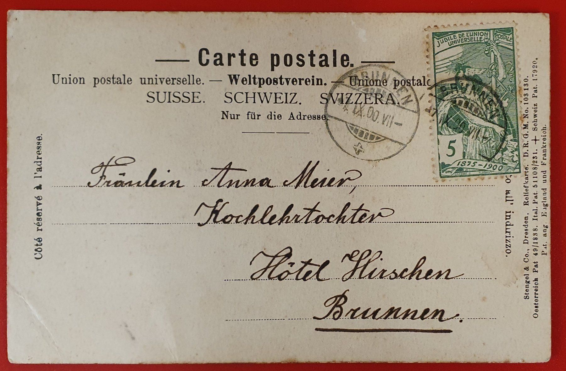 Cartoline postali: Brunnen, Tunnel unter d. Villa Gutenberg – Usato da Kreuzlingen venduto da Rschweiz1 1