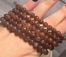 Dunkles Arusha Sonnenstein/Backbone Mondstein Mix Armband