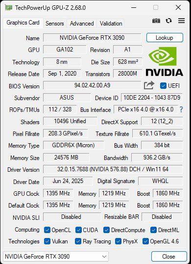 MSI Schede grafiche: ASUS ROG STRIX RTX 3090 GAMING WHITE OC – Usato da Yvonand venduto da pak_2tqz 6