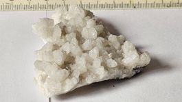 White Stilbite Zeolite Crystal Cluster
