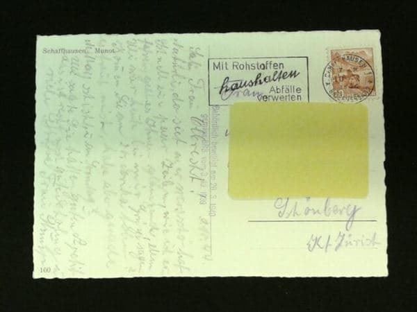 Cartoline postali: Schaffhausen Munot 1944 – Usato da Schaffhausen venduto da vintageworld 1