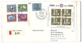1960 Pro Patria FDC-Satzbrief mit Ausgabestempel n. Schweden
