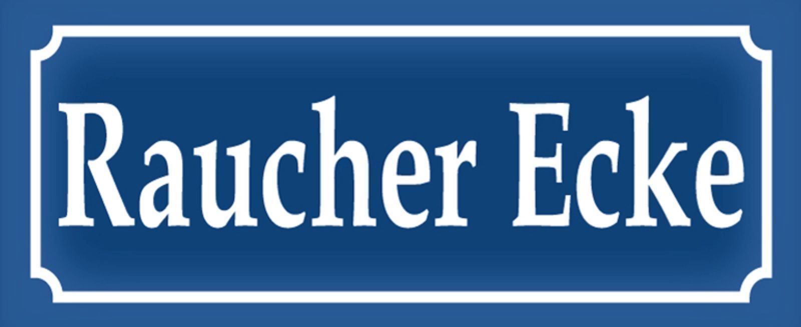 Schilder: Emaille-Schild-RAUCHER ECKE-BLAU – Neu und originalverpackt aus Rupperswil von big-one-sale