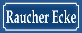 Emaille-Schild-RAUCHER ECKE-BLAU