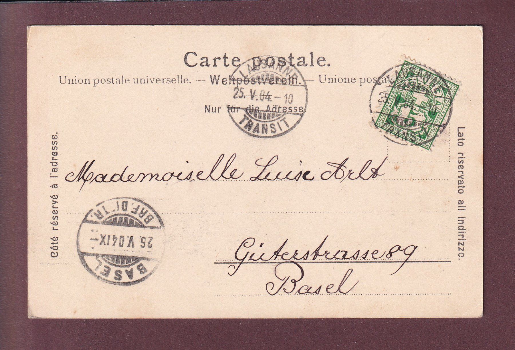Cartoline postali: LAUSANNE - Ouchy - Barque du Léman - 1904 – Usato da Pully venduto da nicecards 1
