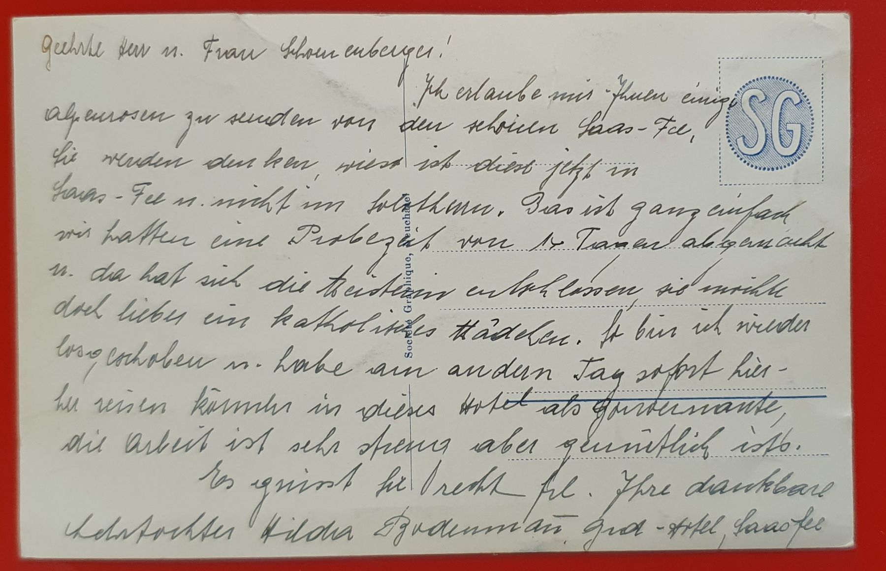 Cartoline postali: Saas-Fee - Grand Hotel – Usato da Kreuzlingen venduto da Rschweiz1 1