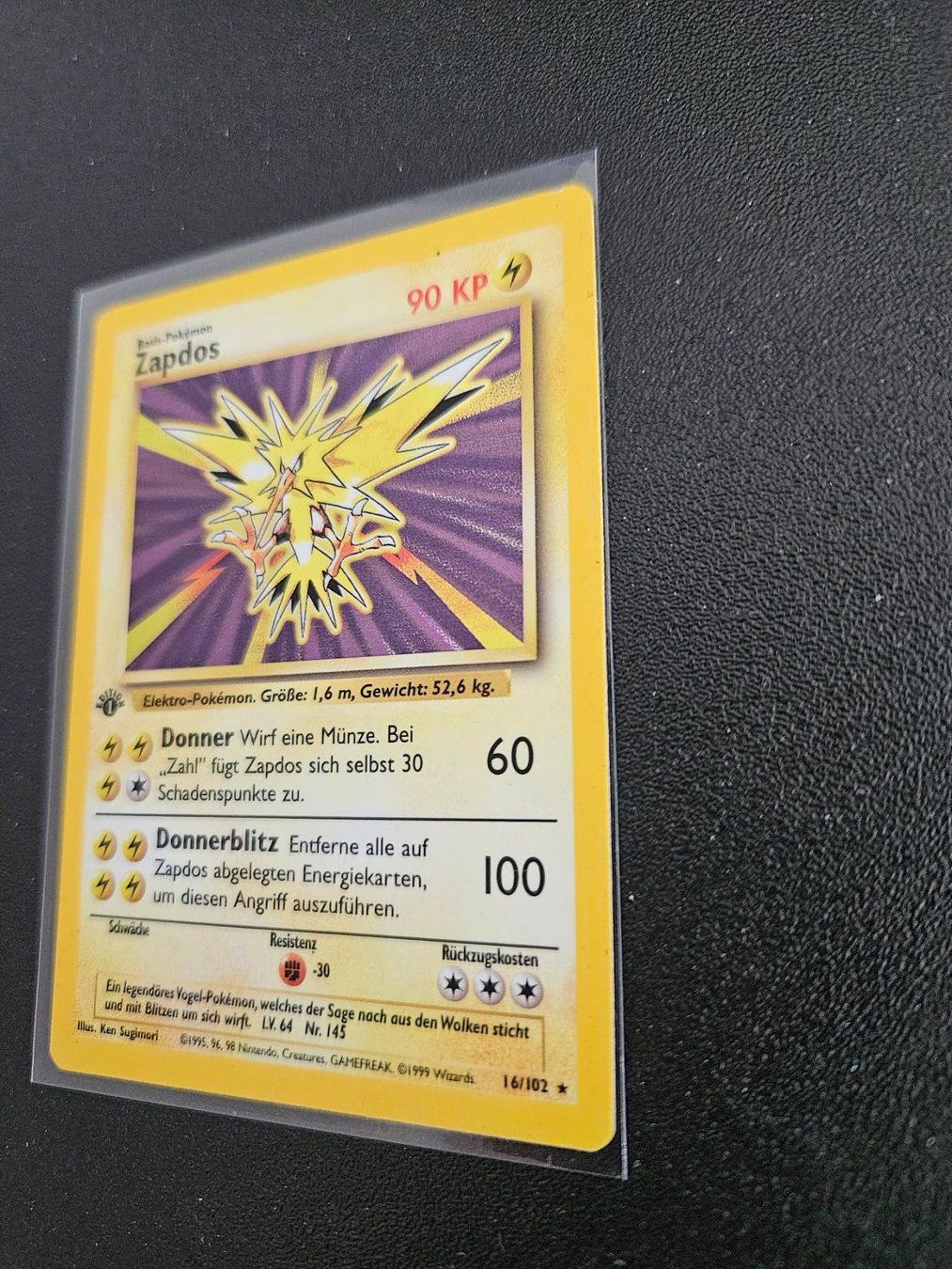 Pokémon Carte collezionabili: Pokemon Zapdos Base Set Holo 1st Edition – Usato da Baar venduto da phi_6xdh 1