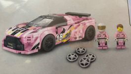 Rosa Sportwagen Bausteine inkl. 2 Minifiguren