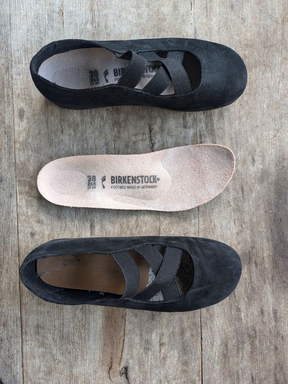 Birkenstock Santa Ana Ballerina Mary-Jane Leder schwarz 38 (Neu