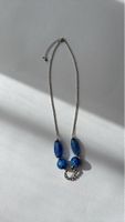 Elegante Halskette mit blauen Glasperlen - Neuwertig!