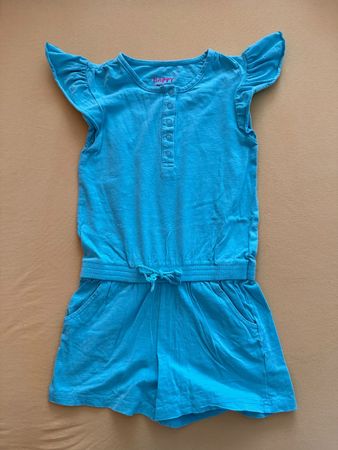 Türkisfarbiger sommerlicher Hosenanzug, Gr. 122/128