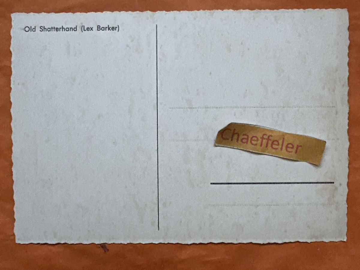 Cartoline postali: Originale Autogrammkarte Old Shatterhand Lex Barker!  – Usato da Zürich venduto da Chaeffeler 1