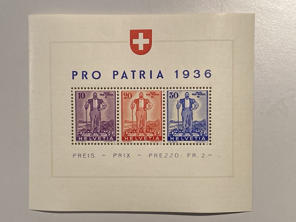 Tutti i francobolli: Pro Patria 1936 – Usato da Küssnacht a. Rigi venduto da Unique-Valuable