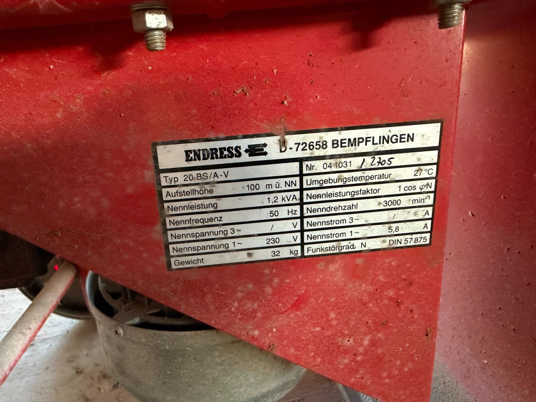 Generatori di corrente: Stromgenerator / Stromerzeuger /Generator Endress 20 BS 230V – Usato da Engwilen venduto da FaehAnhaengerGmbH 1