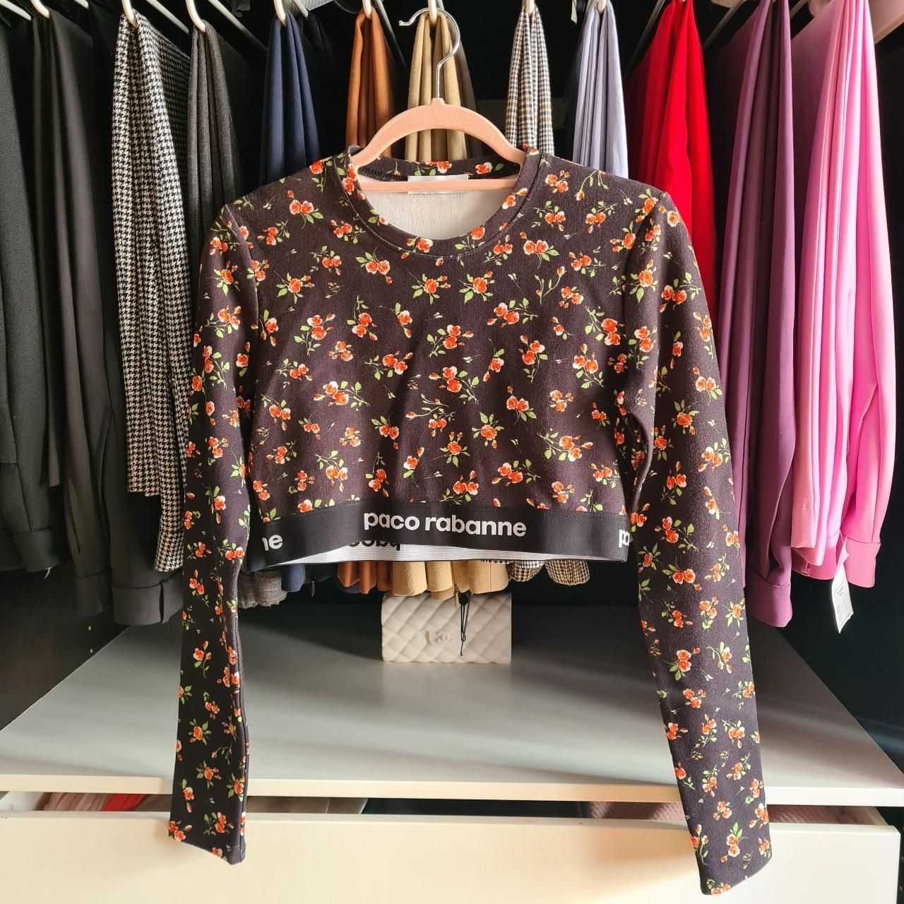 Top: Paco Rabanne Crop Top mit Blumenmuster – Nuovo (secondo la descrizione) da Emmen venduto da mak31