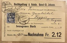 Nachnahme, Basel nach Weggis, 1907, Rarität!