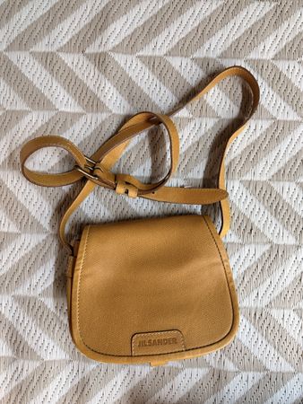JIL SANDER Umhängetasche Leder Cognac / Camel – elegant