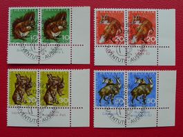 1966, J216-J219 Paare mit Ersttags-Vollstempel von BERN.