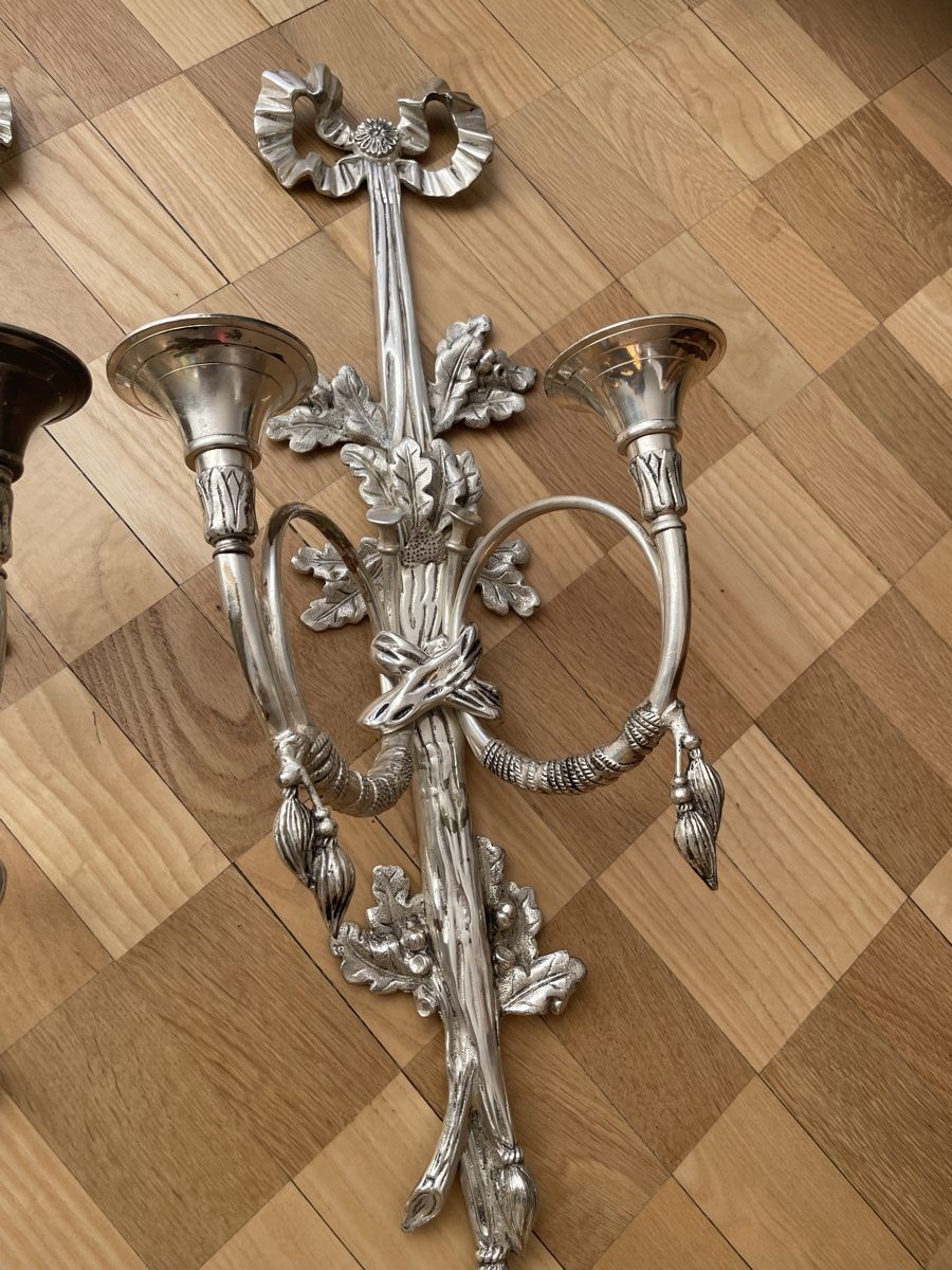 Portacandele: Wandkerzenhalter, Silber – Usato da Bern venduto da roa80 1