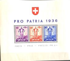 1936 Schweiz Pro Patria-Block W8 ** 140.- Fr.