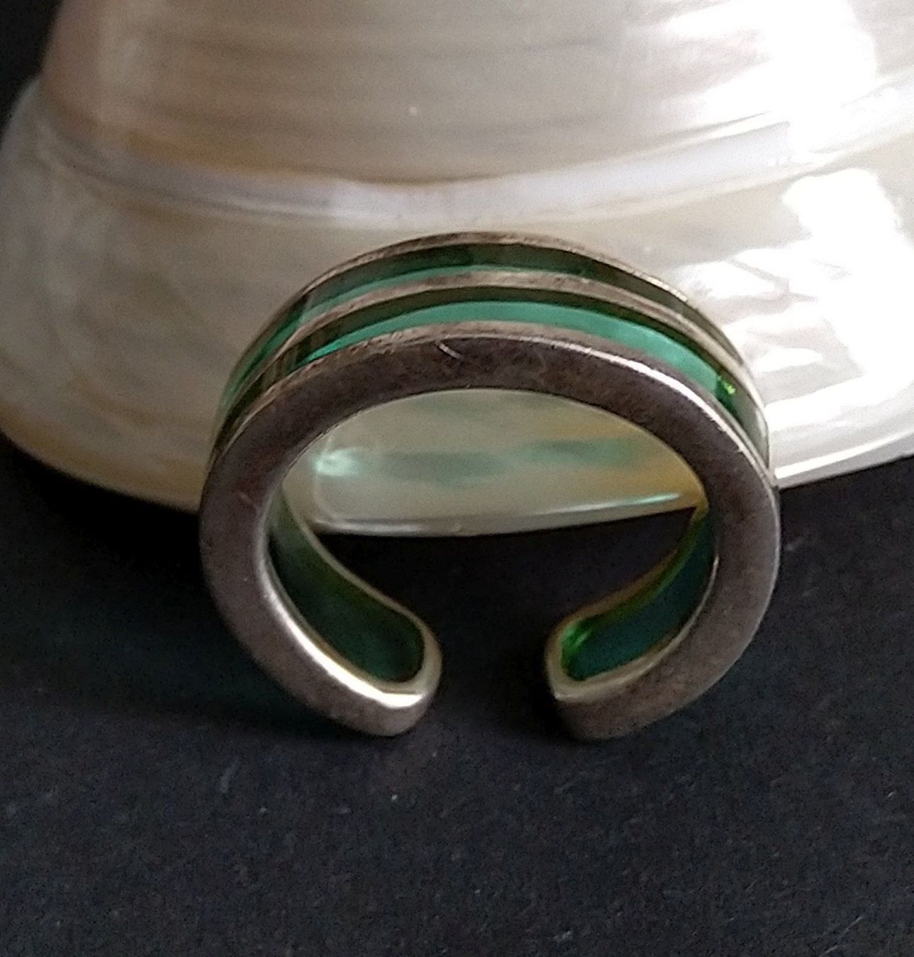Anelli: MODERNER RING IN 925 SILBER GRÜN TRANSPARENT – Usato da Romanshorn venduto da BoutiqueA 5