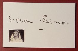 Simone Simon 1911-2005 Autogramm signiert Karte mBild 8x13cm