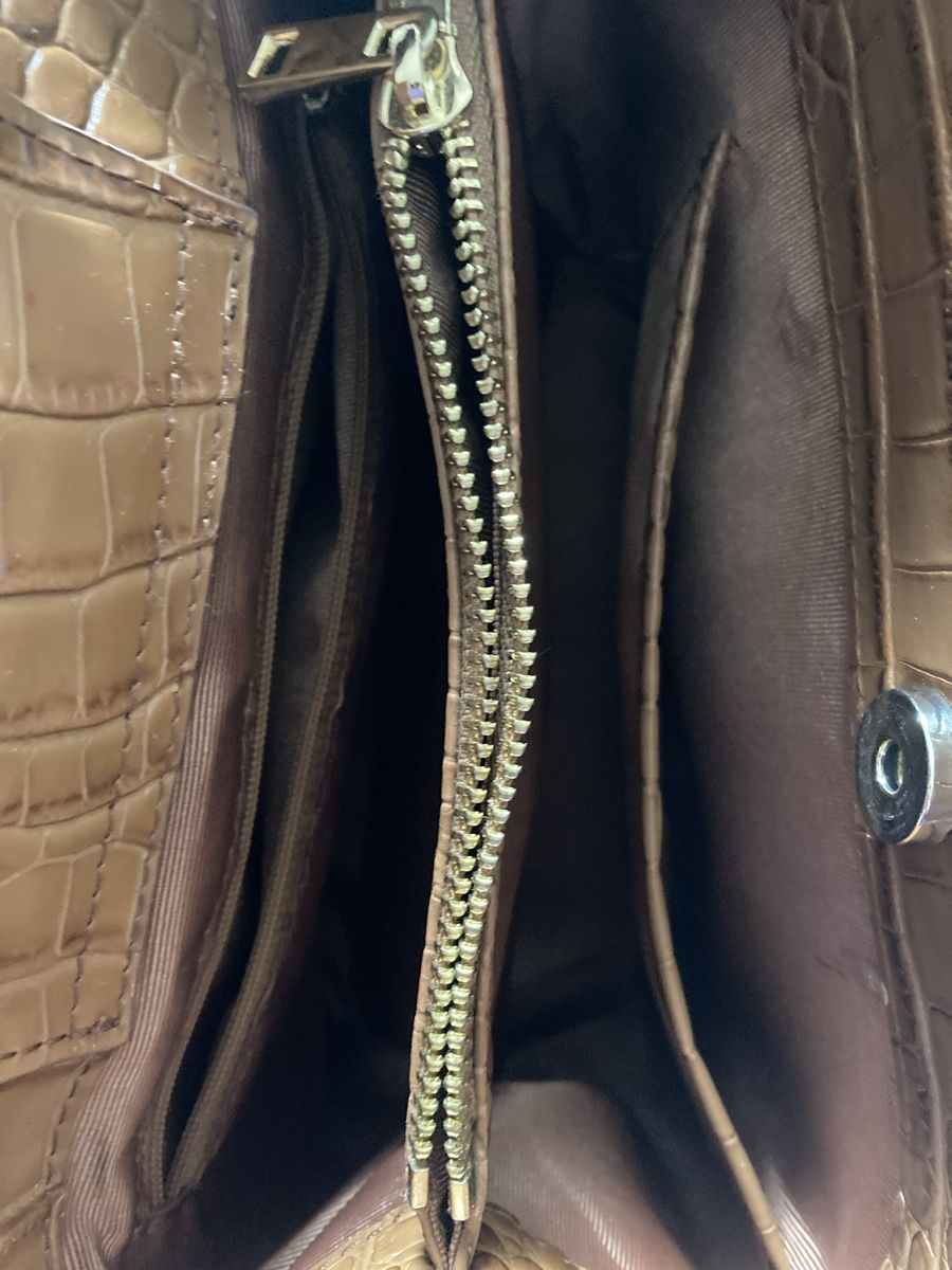 Borse da donna: Handtasche Kroko braun mit Schultergurt  – Usato da Zürich venduto da Timbera 3