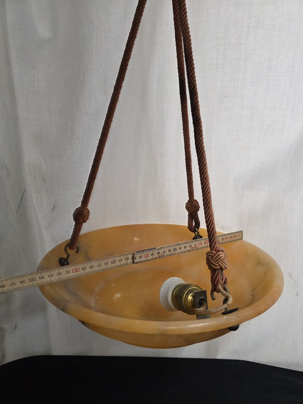 Lampadari & plafoniere: Antike Hängelampe, Alabaster Optik, – Usato da Wolfertswil venduto da Antiko 2