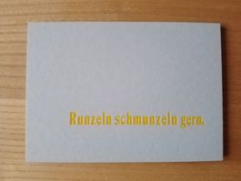 4 Postkarten in Bleisatz auf Graukarton inkl. Couvert NEU!