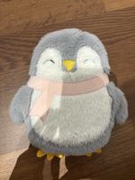 Wärmekisse, Pinguin grau weiss mit Schal