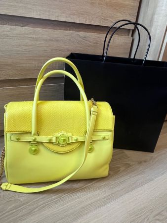 Versace signature neon yellow tote bag